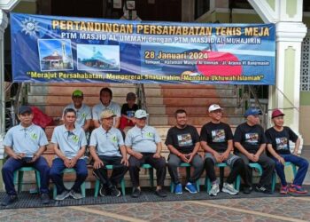 Kompetisi Tenis Meja Persahabatan jemaah Masjid Al Ummah dan Al Muhajirin Banjarmasin