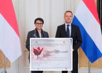 Retno Marsudi dan Caspar Veldkamp
