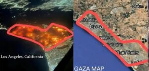 Perbandingan Luas Kebakaran Los Angeles dan Gaza
