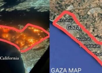 Perbandingan Luas Kebakaran Los Angeles dan Gaza