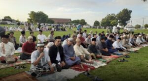 Salat id di Lapangan Akrab Desa Rempoah