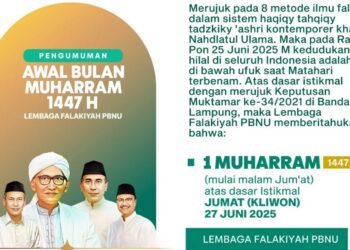1 Muharram 1447 H Falakiyah NU