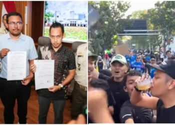 Komunitas lari Bagi-bagi alkohol