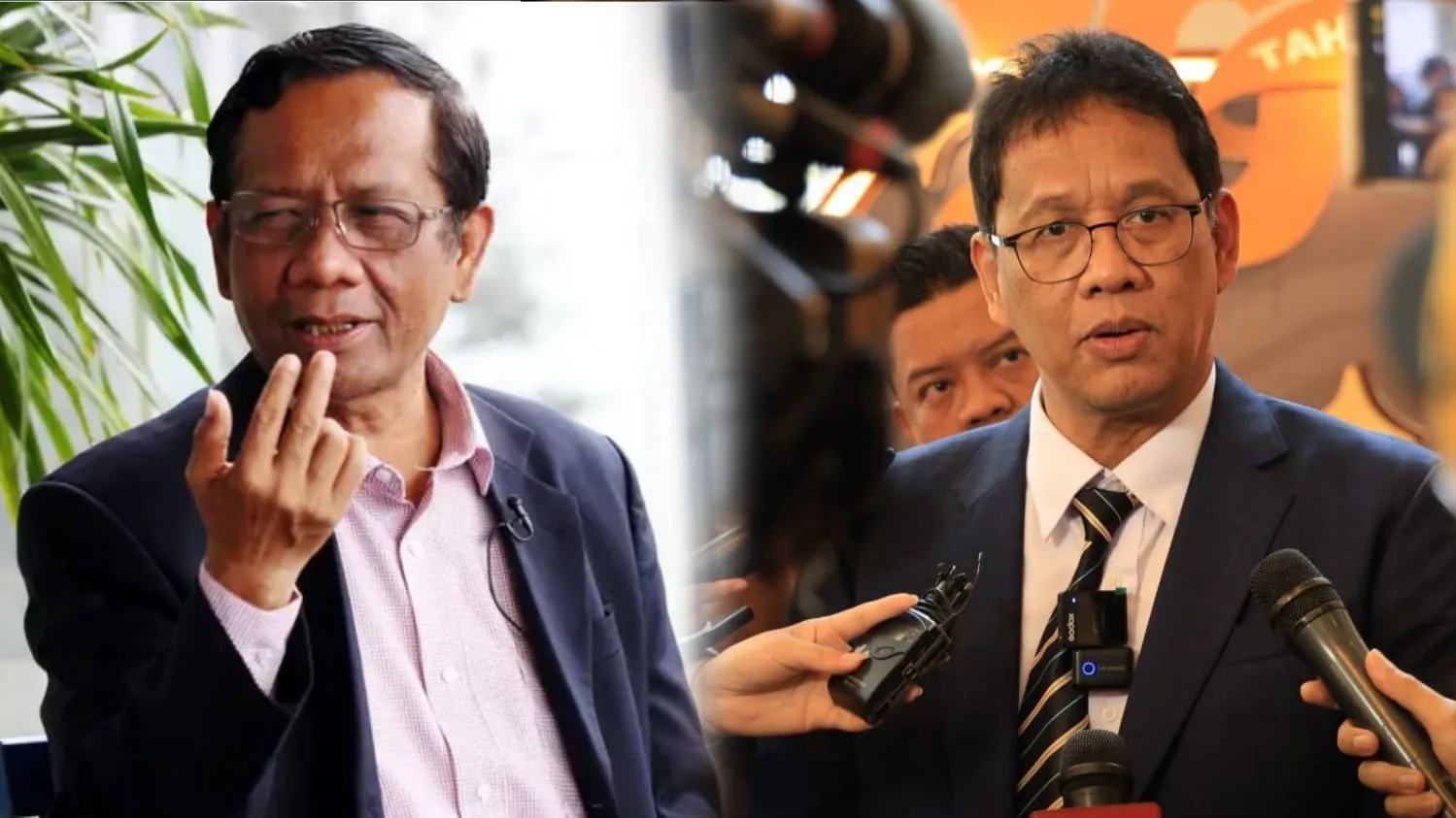 Mantan Menteri Koordinator Bidang Politik, Hukum dan Keamanan (Menko Polhukam), Mahfud MD (kiri), Menteri Keuangan [Menkeu], Purbaya Yudhi Sadewa [kanan]. [Foto: Kolase mu4.co.id]