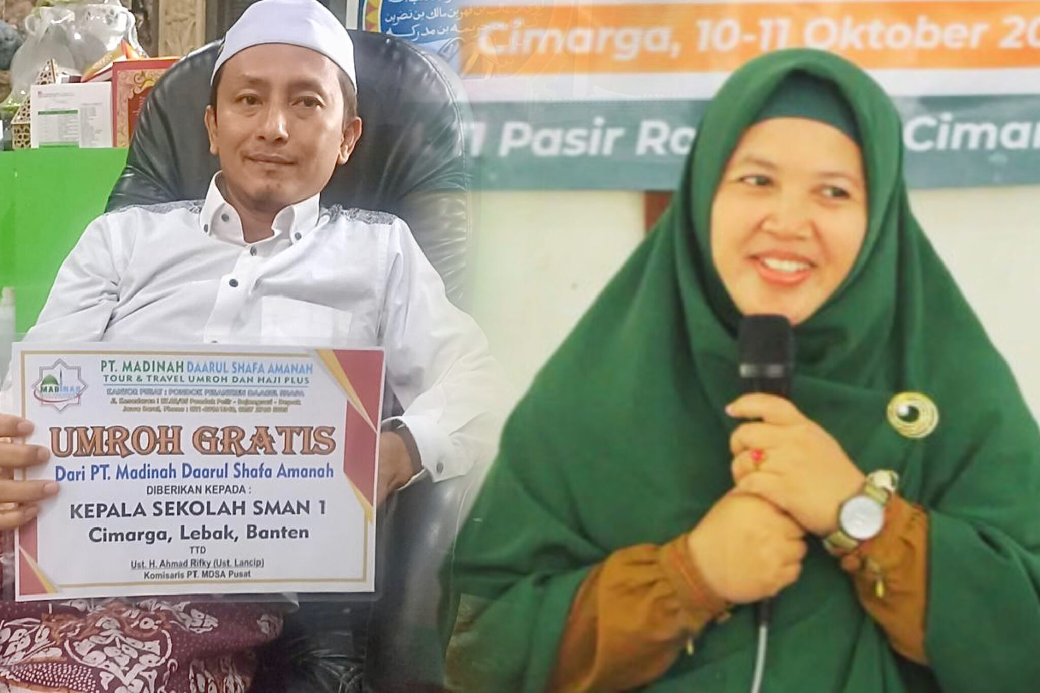 Kepsek SMAN 1 Cimarga diberi Umrah gratis