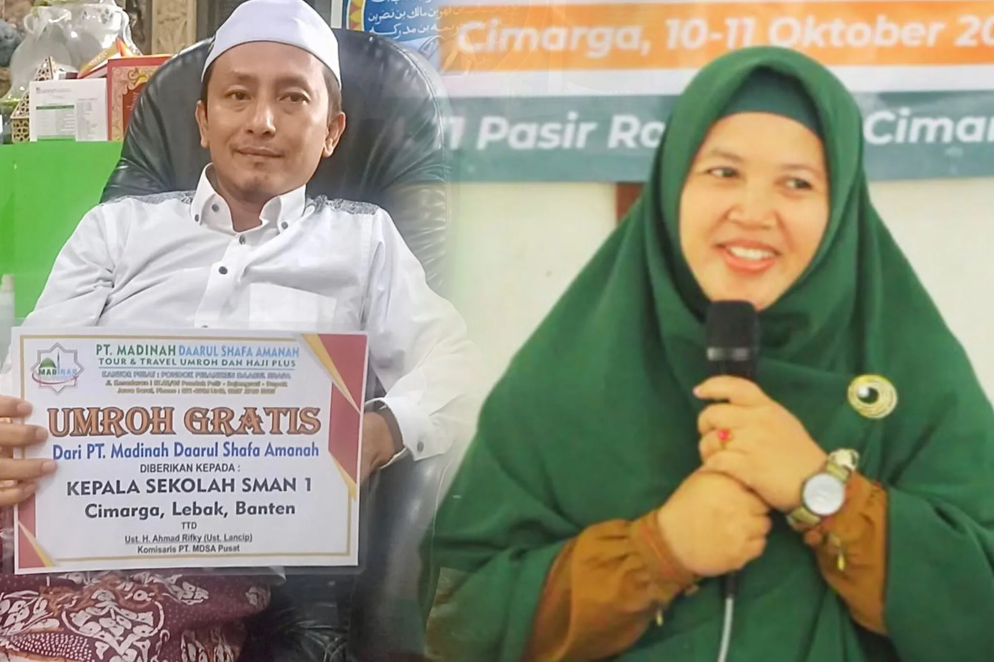 Kepsek SMAN 1 Cimarga diberi Umrah gratis