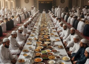 Suasana makan jemaah haji