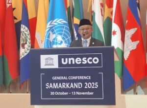 Mendikdasmen Pidato Bahasa Indonesia di Sidang Unesco