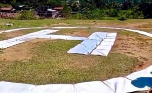 Helipad yang dibuat oleh warga sekitar