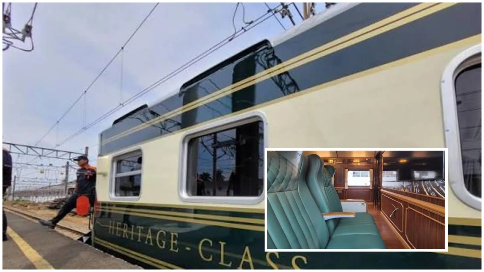 Tampilan luar dan dalam kereta Haritage Class