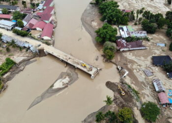 Jembatan Putus di Meureudu, Pidie Jaya, Aceh