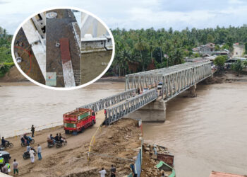 Sejumlah baut di jembatan bailey Teupin Mane diduga dicuri