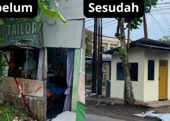 Kondisi kios sebelum dan sesudah dibedah