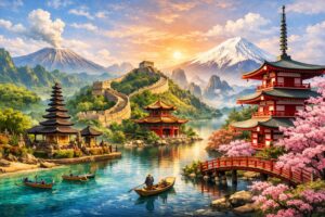 keindahan Indonesia,China, dan Jepang