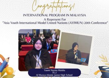 Siswi SMP Al Mazaya Banjarmasin Wakili Konferensi Internasional AYIMUN 2026 di Malaysia