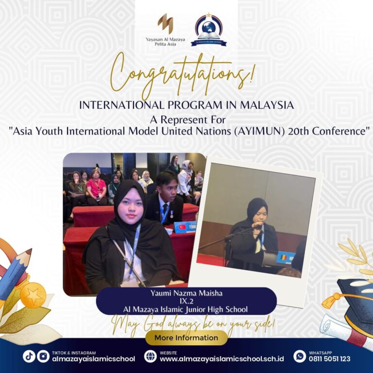 Membanggakan! Siswi SMP Al Mazaya Banjarmasin Wakili Konferensi Internasional AYIMUN 2026 di Malaysia