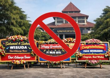 karangan bunga saat wisuda