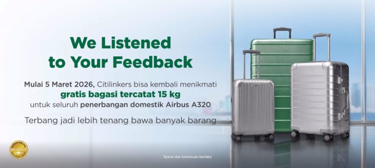 Kapasitas Bagasi Penumpang Citilink Penerbangan Domestik Kembali Menjadi 15 Kilogram!