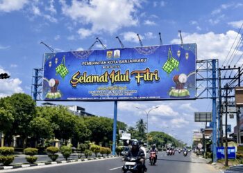Baliho ucapan Idulfitri 1447 H Pemerintah Kota Banjarbaru