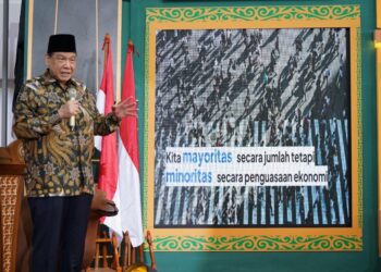 Chairul Tanjung saat mengisi pidato di Pengkajian Ramadan 1447 H Pimpinan Pusat Muhammadiyah pada Jum’at [27/2]