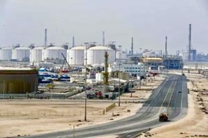 Fasilitas produksi gas alam cair atau liquid natural gas [LNG] di Ras Laffan, Qatar
