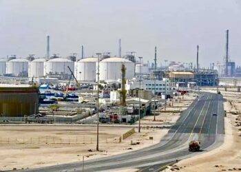 Fasilitas produksi gas alam cair atau liquid natural gas [LNG] di Ras Laffan, Qatar