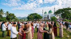Suasana lebaran penuh taqwa
