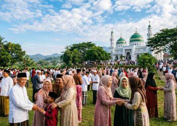 Suasana lebaran penuh taqwa
