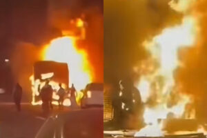 Bus jemaah umrah terbakar