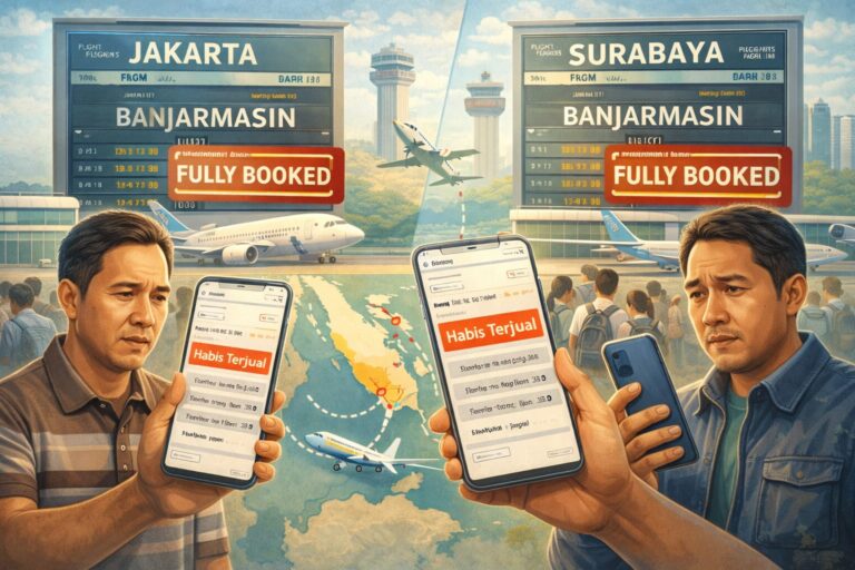 Calon Penumpang Kesulitan Cari Tiket Pesawat Tujuan Banjarmasin. Apa Tanggapan Pihak Bandara?