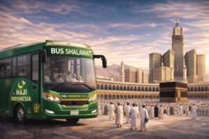 Bus shalawat yang akan mengantar jemaah haji 2026