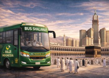 Bus shalawat yang akan mengantar jemaah haji 2026