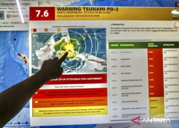 lokasi gempa bumi yang mengguncang wilayah Sulut dan Malut