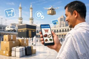Jemaah-haji-belanja-online-di-Mekkah