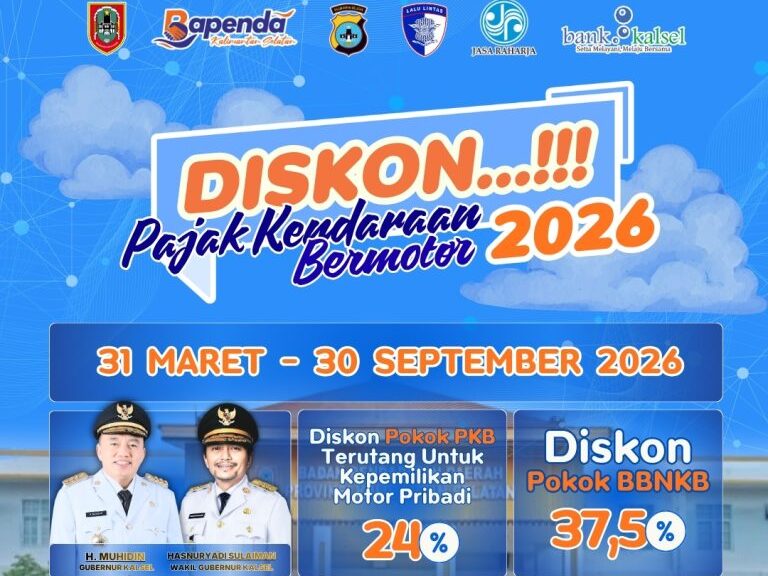 Kabar Gembira! Pemprov Kalsel Kembali Beri Diskon Pajak Kendaraan 2026, Jangan Terlewat!