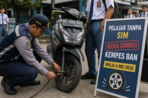 Dishub Samarinda Terapkan Sanksi Kempes Ban bagi Pelajar Tanpa SIM