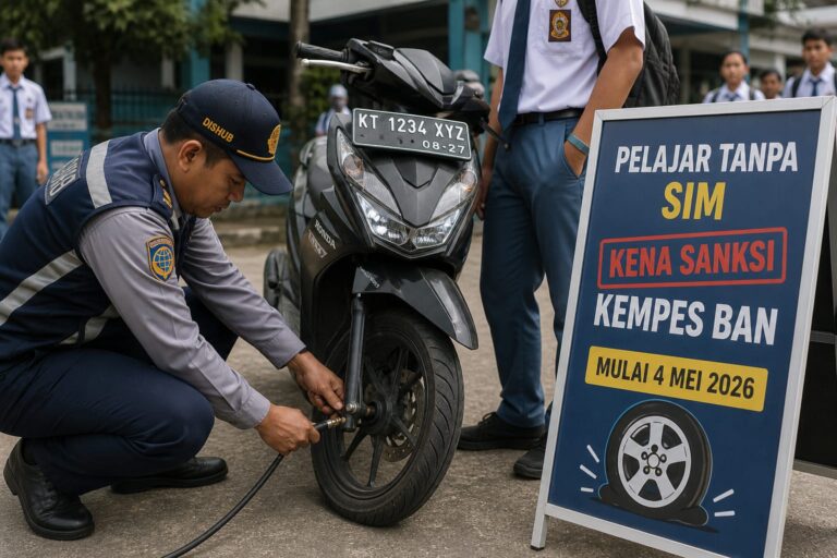 Cegah Pelanggaran, Dishub Samarinda Terapkan Sanksi Kempes Ban bagi Pelajar Tanpa SIM