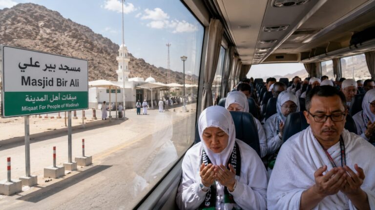 Suhu Mencapai 40 Derajat Celcius, Jemaah Haji 2026 Asal Semarang Ambil Miqat di Dalam Bus!