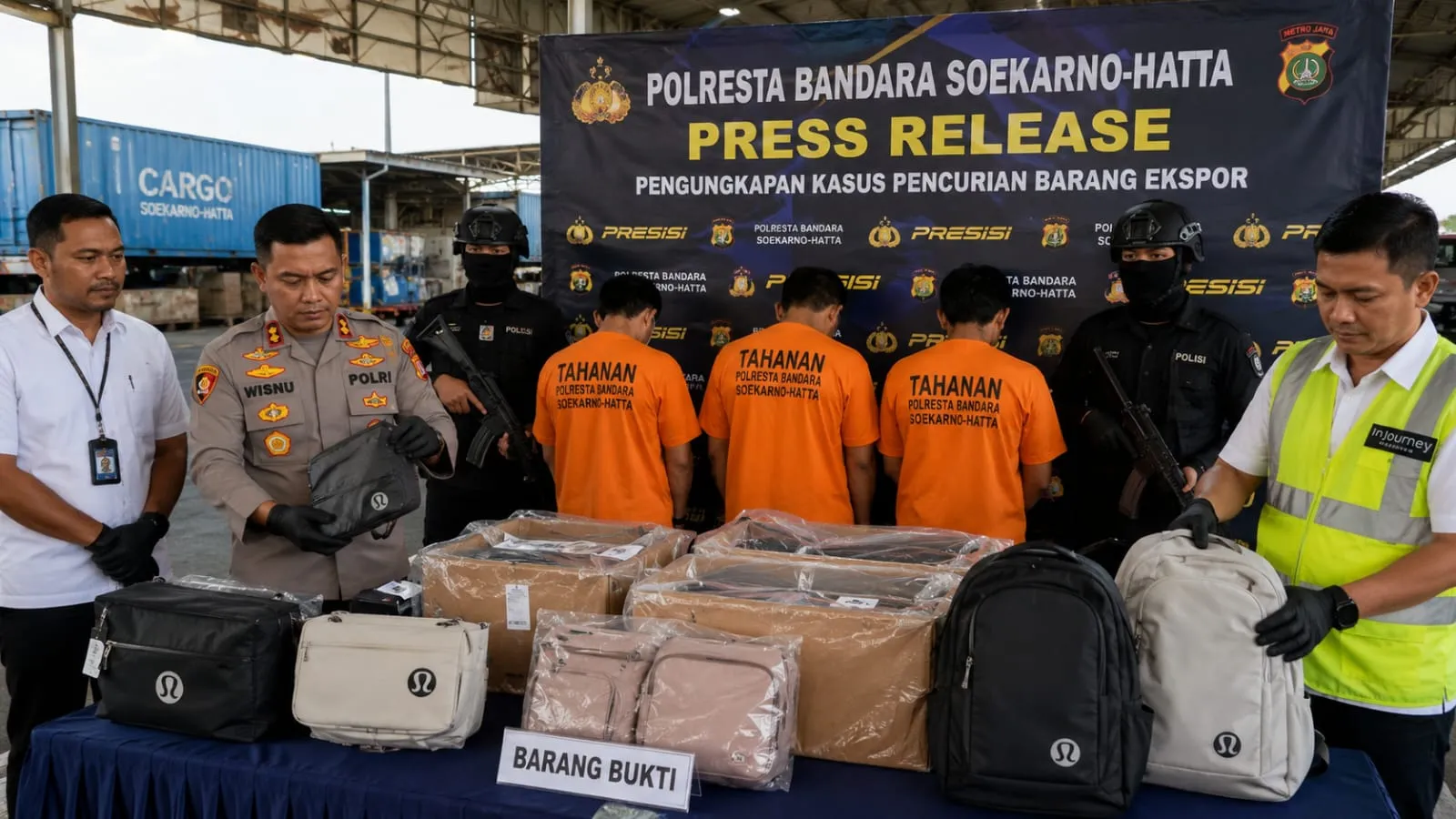 Ilustrasi penangkapan kasus pencurian tas ekspor di Bandara Soetta