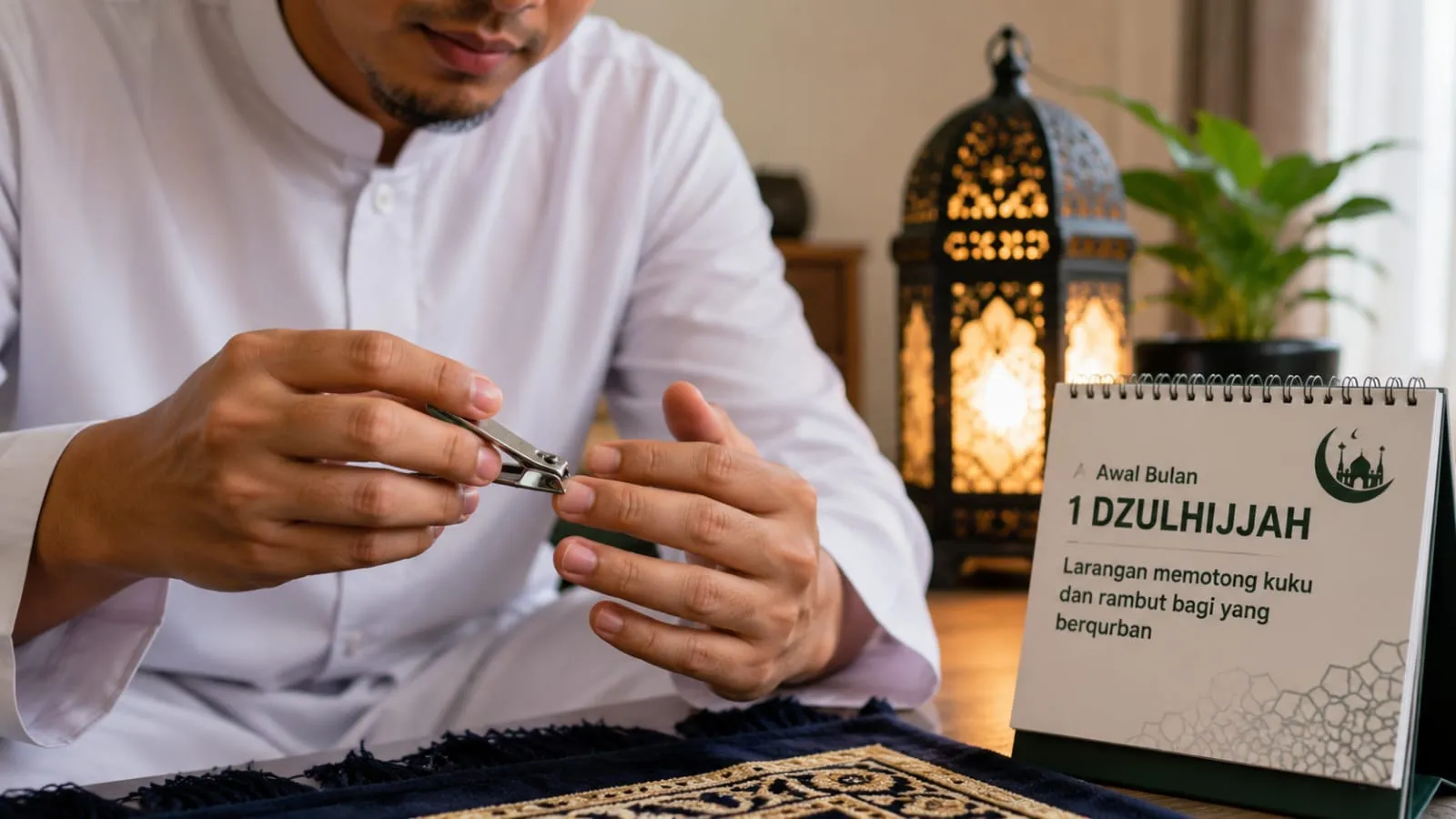 Sunnah tidak memotong kuku dan rambut sejak awal Dzulhijjah hingga hewan qurbannya disembelih