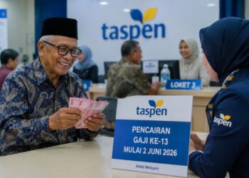 Ilustrasi pencairan gaji ke-13 tahun 2026