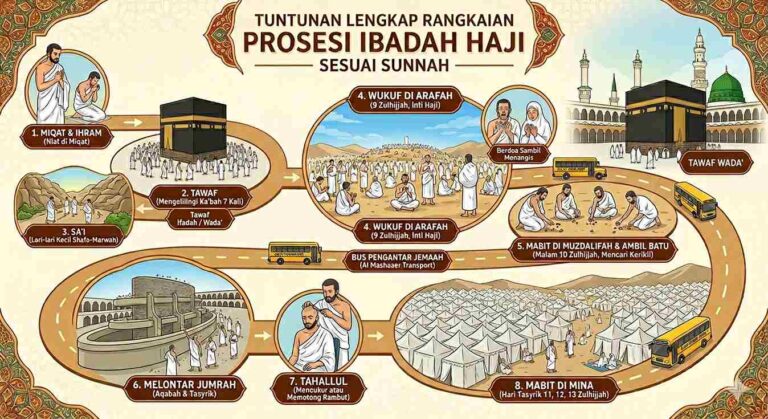 Tuntunan Lengkap Rangkaian Prosesi Ibadah Haji Sesuai Sunnah