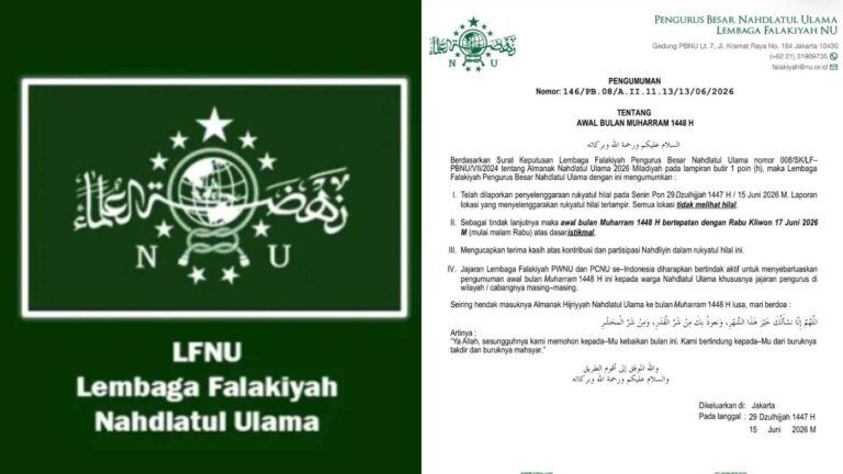 Berbeda, LF PBNU Umumkan 1 Muharram 1448 H Jatuh pada Rabu, 17 Juni 2026