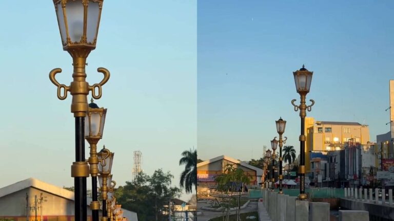 Update Proyek NUFReP Sungai Veteran: Tiang Lampu Mulai Terpasang