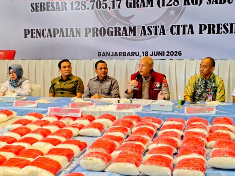 Polda Kalsel Gagalkan Peredaran 128,7 Kg Sabu Senilai Rp231 Miliar, Diduga Terkait Jaringan Internasional