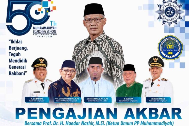 Memperingati Milad Setengah Abad, MBS Nurul Amin Alabio Gelar Pengajian Akbar Bersama Prof. Haedar Nashir