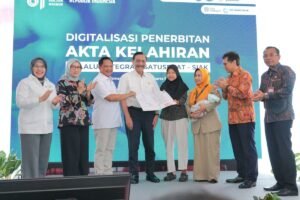 Pers konferensi digitalisasi penerbitan akta kelahiran