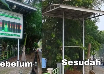 Layar monitor pemantau kualitas udara di Banjarmasin