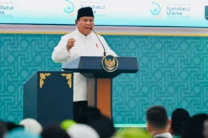 Presiden Prabowo saat penutupan Muktamar ke-35 Nahdlatul Ulama di Jombang
