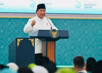 Presiden Prabowo saat penutupan Muktamar ke-35 Nahdlatul Ulama di Jombang